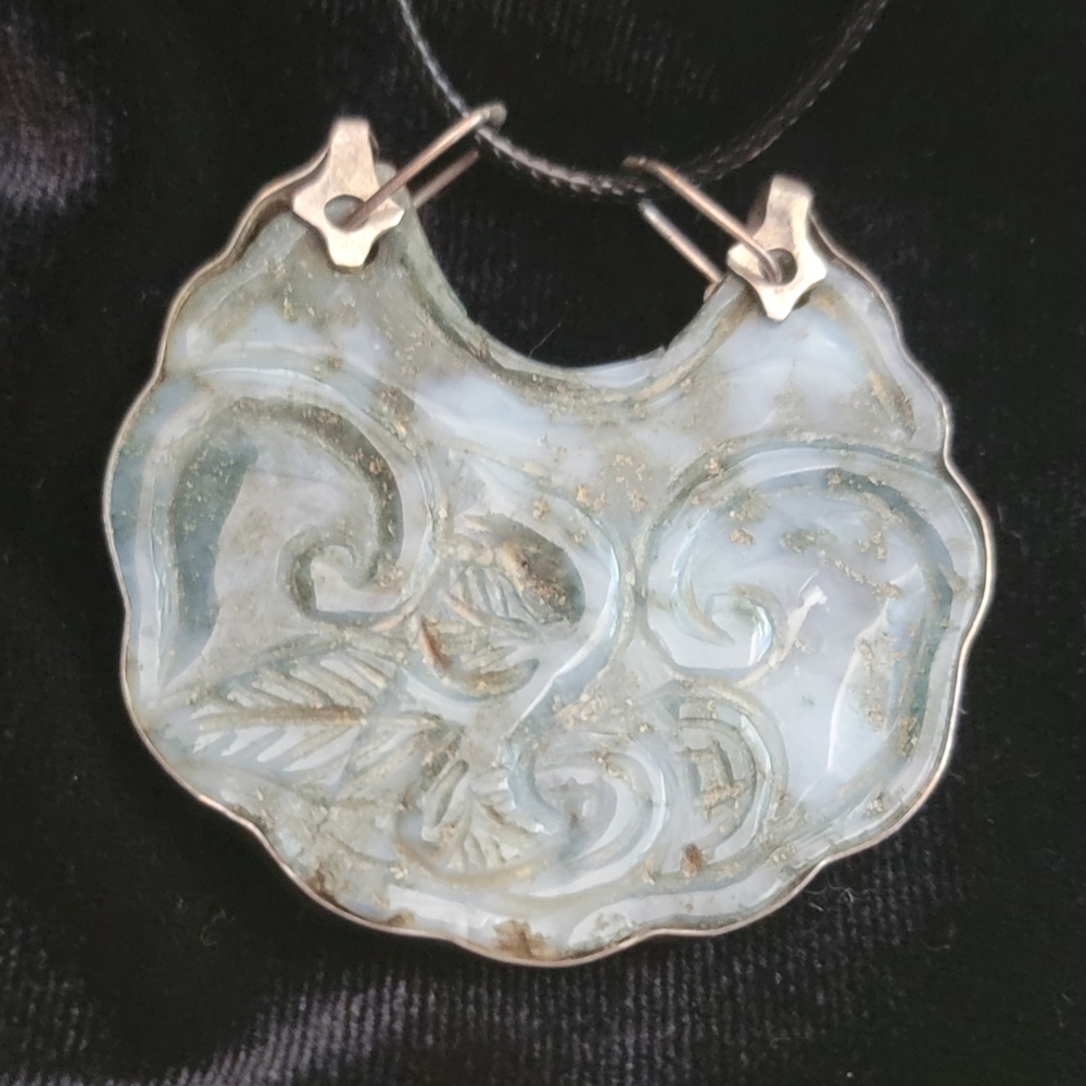 Handcrafted, Celtic Pattern, Beatiful Moss Agate … - image 1
